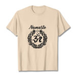 Buddha Stones Om Sanskrit Namaste Leaves Pattern Meditation Cotton Tee T-shirt - Bisque - 2XL - image 1