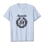 Buddha Stones Om Sanskrit Namaste Leaves Pattern Meditation Cotton Tee T-shirt - LightCyan - 2XL - image 19