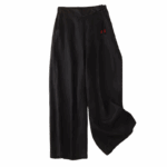 Buddha Stones Casual Solid Color One Button Cotton Linen Women's Wide Leg Pants With Pockets - image 8