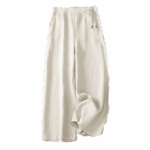 Buddha Stones Casual Solid Color One Button Cotton Linen Women's Wide Leg Pants With Pockets - image 17