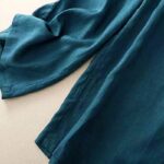 Buddha Stones Casual Solid Color One Button Cotton Linen Women's Wide Leg Pants With Pockets - image 27