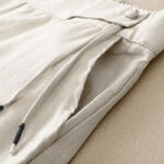 Buddha Stones Casual Solid Color One Button Cotton Linen Women's Wide Leg Pants With Pockets - image 21