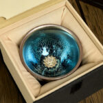 Buddha Stones Handmade Chinese Jianzhan Lotus Blue Ceramic Teacup Kung Fu Tea Cup 150ml - image 3