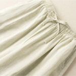 Buddha Stones Plain Color 7-8 Length Capri Cropped Pants Cotton Linen Women's Wide Leg Pants With Pockets - image 27