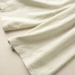 Buddha Stones Plain Color 7-8 Length Capri Cropped Pants Cotton Linen Women's Wide Leg Pants With Pockets - image 25