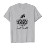 Buddha Stones Casual Om Symbol Lotus Flower Pattern Cotton Tee T-shirt - LightGrey - 2XL - image 20