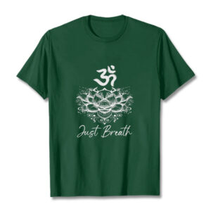 Buddha Stones Casual Om Symbol Lotus Flower Pattern Cotton Tee T-shirt - ForestGreen - 2XL - image 1