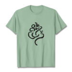 Buddha Stones Casual Ganesha Pattern Cotton Tee T-shirt - PaleGreen - 2XL - image 15
