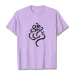 Buddha Stones Casual Ganesha Pattern Cotton Tee T-shirt - Plum - 2XL - image 17