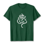 Buddha Stones Casual Ganesha Pattern Cotton Tee T-shirt - ForestGreen - 2XL - image 11