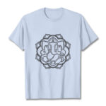 Buddha Stones Casual Mandala Design Ganesha Pattern Cotton Tee T-shirt - LightCyan - 2XL - image 19