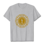 Buddha Stones Casual Hum Symbol Vishuddha Pattern Cotton Tee T-Shirt - LightGrey - 2XL - image 20