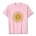 Buddha Stones Casual Hum Symbol Vishuddha Pattern Cotton Tee T-Shirt - LightPink - 2XL - image 13