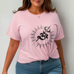 Buddha Stones Casual Om Symbol Trident Radiant Lines Pattern Cotton Tee T-shirt - image 14