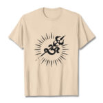 Buddha Stones Casual Om Symbol Trident Radiant Lines Pattern Cotton Tee T-shirt - Bisque - 2XL - image 9