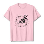 Buddha Stones Casual Om Symbol Trident Radiant Lines Pattern Cotton Tee T-shirt - LightPink - 2XL - image 13