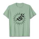 Buddha Stones Casual Om Symbol Trident Radiant Lines Pattern Cotton Tee T-shirt - PaleGreen - 2XL - image 15