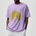 Buddha Stones Casual Colorful Chakra Symbols Golden Meditative Figure Pattern Cotton Tee T-shirt - image 18