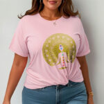 Buddha Stones Casual Colorful Chakra Symbols Golden Meditative Figure Pattern Cotton Tee T-shirt - image 14