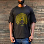 Buddha Stones Casual Colorful Chakra Symbols Golden Meditative Figure Pattern Cotton Tee T-shirt - image 3