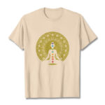 Buddha Stones Casual Colorful Chakra Symbols Golden Meditative Figure Pattern Cotton Tee T-shirt - Bisque - 2XL - image 9