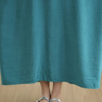 Buddha Stones Retro Casual Solid Color Long Sleeve Cotton Linen Maxi Dress With Pockets - image 24