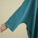 Buddha Stones Retro Casual Solid Color Long Sleeve Cotton Linen Maxi Dress With Pockets - image 22