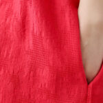 Buddha Stones Plain Jacquard Flower Irregular Design Cotton Linen Maxi Dress With Pockets - image 13