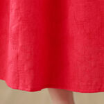 Buddha Stones Plain Jacquard Flower Irregular Design Cotton Linen Maxi Dress With Pockets - image 15