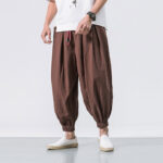 Buddha Stones Casual Sports Men's Solid Color Cotton Drawstring Pants With Pockets - Chocolate - US/UK/AU46，EU56 (5XL) - image 27
