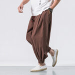 Buddha Stones Casual Sports Men's Solid Color Cotton Drawstring Pants With Pockets - image 35