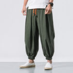 Buddha Stones Casual Sports Men's Solid Color Cotton Drawstring Pants With Pockets - image 26