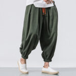 Buddha Stones Casual Sports Men's Solid Color Cotton Drawstring Pants With Pockets - image 25