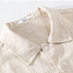 Buddha Stones Commute Men's Plain Buttons Design Pattern Cotton Linen Long Sleeve Shirt - image 6