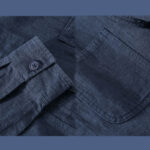 Buddha Stones Commute Men's Plain Buttons Design Pattern Cotton Linen Long Sleeve Shirt - image 16