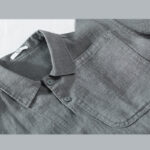 Buddha Stones Commute Men's Plain Buttons Design Pattern Cotton Linen Long Sleeve Shirt - image 12