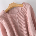 Buddha Stones Casual Lace-up Plain Crew Neck Half Sleeve Cotton Midi Dress With Pockets - image 5