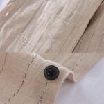 Buddha Stones Vintage Men's Striped Pattern Cotton Linen Long Sleeve Shirt - image 5