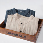 Buddha Stones Vintage Men's Striped Pattern Cotton Linen Long Sleeve Shirt - image 13