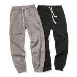 Buddha Stones Simple Drawstring Design Linen Men's Pants With Pockets - image 20