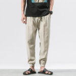 Buddha Stones Simple Drawstring Design Linen Men's Pants With Pockets - Beige - US/UK/AU46，EU56 (5XL) - image 16
