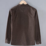 Buddha Stones Casual Plain Long Sleeve Button Lapel  Design Men's Ramie Linen Jacket With Pockets - image 2