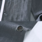Buddha Stones Casual Plain Long Sleeve Button Lapel  Design Men's Ramie Linen Jacket With Pockets - image 10