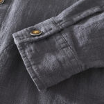 Buddha Stones Casual Plain Simple Buttons Design Men's Long Sleeve Ramie Linen Jacket With Pockets - image 25