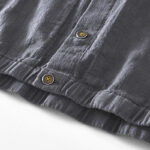 Buddha Stones Casual Plain Simple Buttons Design Men's Long Sleeve Ramie Linen Jacket With Pockets - image 26