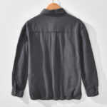 Buddha Stones Casual Plain Simple Buttons Design Men's Long Sleeve Ramie Linen Jacket With Pockets - image 18