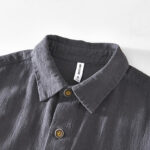 Buddha Stones Casual Plain Simple Buttons Design Men's Long Sleeve Ramie Linen Jacket With Pockets - image 19