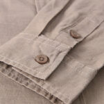 Buddha Stones Men's Long Sleeve Stand Collar With Pocket Pure Color Casual Cotton Linen Shirt - image 32