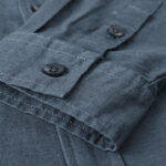 Buddha Stones Men's Long Sleeve Stand Collar With Pocket Pure Color Casual Cotton Linen Shirt - image 28