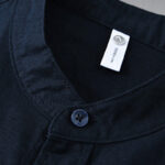 Buddha Stones Men's Long Sleeve Stand Collar With Pocket Pure Color Casual Cotton Linen Shirt - image 40